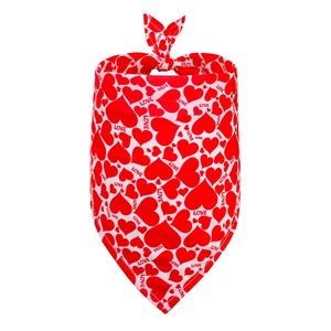 Bandana pour chien Saint-Valentin, imprimé cœurs roses, accessoire triangulaire pour animaux de compagnie, style doux, toutes saisons - Product Image 6