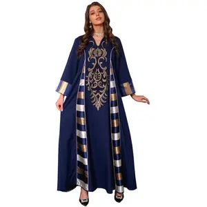 중동 원피스 페르시 자수 패치 워크 줄무늬 abaya 이슬람 토가