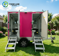 Une toilette mobile avec dimensions de 1,80 m de hauteur, 1,20 m de largeur et 1,20 m de profondeur