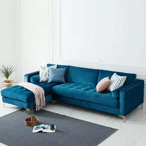 Sofá moderno personalizable en forma de L para sala de estar, mueble de tela, 21DGSBD026