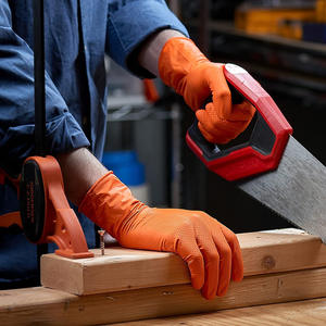 Gants en vinyle/nitrile personnalisés Gants à texture surélevée en diamant Gants en vinyle nitrile sans poudre résistants à l'huile <span class=keywords><strong>orange</strong></span> pour réparation automobile - Product Image 5