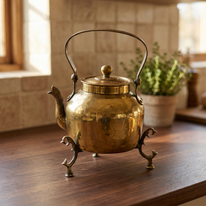 Tetera de Latón Vintage con Tapa y Asa Metálica, Olla para Agua, Utensilios de Cocina Decorativos - Product Image 5