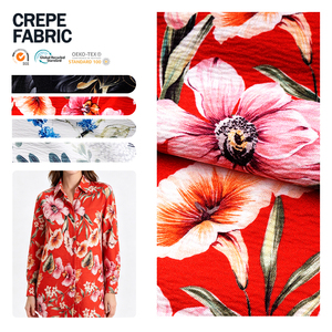 Premium Custom Printed Crepe Material Stretch Jersey <b>Polyester</b> Crepe <b>Fabric</b> For Casual Wear Ladies Garment - Product Image 1