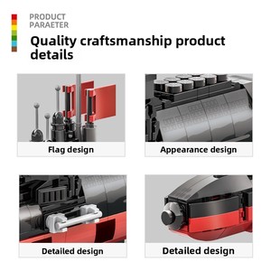 Blocs de construction éducatifs en plastique ABS, petites particules, compatibles avec les sous-marins nucléaires stratégiques de la Seconde Guerre mondiale - Product Image 3