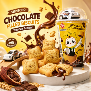 Biscotto Giocattolo Certificato ISO 22000 da 40g, Veicolo a Retrocarica in Tazza con Snack e <span class=keywords><strong>Biscotti</strong></span> Ripieni di Cacao per Feste - Product Image 2