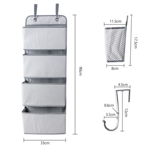 Bolsa de almacenamiento multiusos, organizador colgante de 4 compartimentos para juguetes, cosméticos, papelería, montaje en la pared trasera de la puerta - Product Image 4