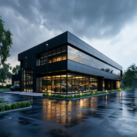 Galerie de Ventes en Structure Acier Élégante - Bâtiment Métallique Préfabriqué Personnalisé pour Exposition Immobilière