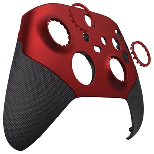 Coque de manette Xbox Series X S avec anse en caoutchouc rouge et noir, coque redessinée, faceplate personnalisée avec anneaux décoratifs, version ASR - Product Image 3