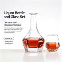 Bouteille de vin en verre de quartz de luxe 750 ml, forme unique, gravure prête, surface transparente, bouchon en liège pour spiritueux, pour bars, cadeaux d'affaires