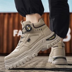 Bottes d'hiver unisexes en cuir véritable imperméables, bottines thermiques en tissu, semelle intérieure en fourrure, semelle épaisse confortable, caoutchouc EVERGREEN - Product Image 2