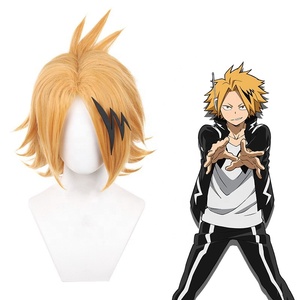Kaminari Denki วิกคอสเพลย์สั้น35ซม. สีส้มสังเคราะห์อะนิเมะฮาโลวีนปาร์ตี้ <span class=keywords><strong>My</strong></span> <span class=keywords><strong>Hero</strong></span> Academia - Product Image 1