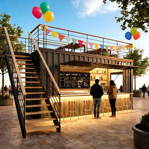 中国製 大人気 出荷コンテナ レストラン キッチンコンテナ パブバー キオスク フロート 40フィート コンテナレストラン＆バー - Product Image 1