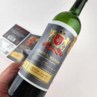 Etiqueta de Botella de Vino Personalizada de Lujo con Estampado en Caliente Mate, Etiqueta de Vino con Relieve Dorado en 3D
