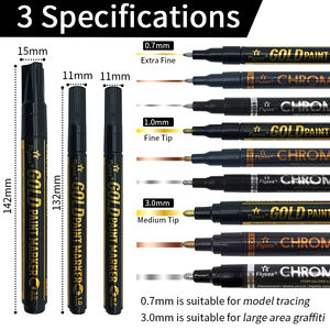 Горячая распродажа: Маркер-краска 0.7 мм, хромированный, металлический, золотой, серебряный, медный, водостойкий, перманентный, глянцевый, для письма на бумаге - Product Image 5