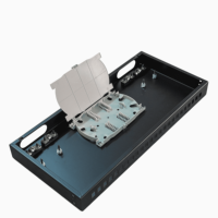 Boîtier de terminaison fibre optique FTTH intérieur en acier galvanisé noir pour montage en rack 12 ports 24 fibres avec connecteurs LC OM4