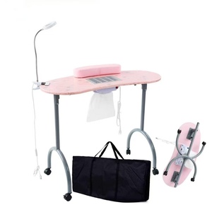 Table à ongles pliable portable avec lumière LED, station de manucure et pédicure pour salon, maison ou bureau - Product Image 2