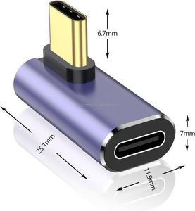 <b>USB</b> <b>C</b> Right Angle <b>Adapter</b> 100W <b>USB</b> <b>C</b> <b>Adapter</b> 40Gbps Support 8K 60Hz Video Display for Thunderbolt 4 <b>USB</b> 4 HUB Docking Tablet - Product Image 6