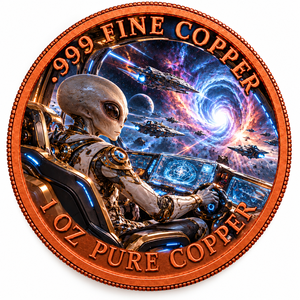 Pièce <span class=keywords><strong>de</strong></span> monnaie en cuivre fin .999 <span class=keywords><strong>de</strong></span> 1 oz, motif Alien aux commandes d'un vaisseau spatial avec reliefs <span class=keywords><strong>de</strong></span> convoi spatial et <span class=keywords><strong>de</strong></span> nébuleuse, pièce <span class=keywords><strong>de</strong></span> monnaie/médaille <span class=keywords><strong>science</strong></span>-<span class=keywords><strong>fiction</strong></span> - Product Image 1