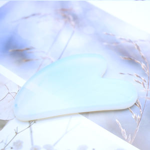 Planche personnalisée Opalite Gua Sha Outil de massage du visage du cuir chevelu avec étui Logo personnalisé Rouleau de pierre d'acupuncture - Product Image 1