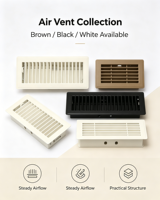 Nouvelle grille de ventilation rectangulaire noire 4*10 pour climatisation, vente en gros