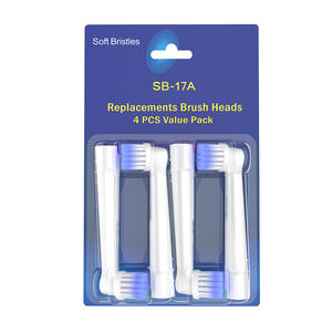 Cabezales de repuesto para cepillo de dientes eléctrico Oral-B compatibles con cerdas suaves SB-17A para adultos, blanco y negro, paquete de 4 - Product Image 2