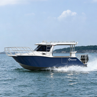 Yacht de sport de luxe en aluminium de 8 m pour la pêche en haute mer avec cabine, moteur hors-bord, utilisation pour la patrouille et le divertissement