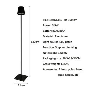 Nordic Outdoor Modern Decor <span class=keywords><strong>Poldina</strong></span> USB Battery Standing Cordless led <span class=keywords><strong>lampada</strong></span> <span class=keywords><strong>da</strong></span> <span class=keywords><strong>terra</strong></span> ristorante ricaricabile - Product Image 5