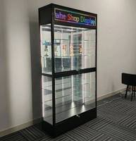 Décor de magasin de fumée Écran de défilement à led Vitrine d'affichage en verre avec lumières Magasin de tabac au détail Armoire en verre en aluminium