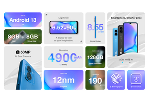 สมาร์ทโฟน AGM NOTE N1 8+128GB FCC หน้าจอ 7 นิ้ว สแกนลายนิ้วมือ โทรศัพท์มือถือ - Product Image 6