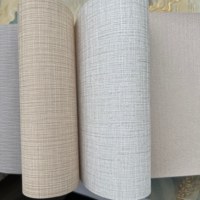 Papier peint moderne en PVC ignifuge pour hôtel et usage domestique, texture lin pour boîte de nuit, insonorisé, installation facile en DIY