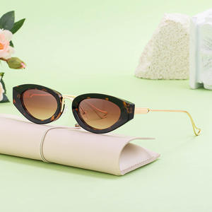 Gafas de sol tipo ojo de gato personalizadas de estilo europeo americano para mujer, montura negra, protección UV400, moda Instagram XH 3521 - Product Image 5