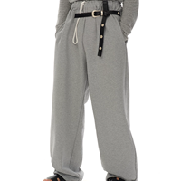 Pantalon de survêtement homme 100% coton gaufré en usine, coupe ample, avec impression sérigraphiée, pour l'extérieur et le sport