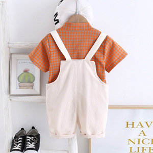 Vêtements pour enfants de haute qualité, combinaison pour garçons, ensemble de vêtements blancs, ensembles 2 pièces avec chemise à carreaux - Product Image 2