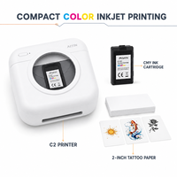 Impresora Térmica de Papel para Tatuajes Temporales Personalizados AIYIN C2, Portátil de 2 Pulgadas y 203dpi para Impresión de Fotos y Diseños Creativos