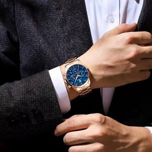 POEDAGAR 928 P928 Luxury Wristwatch Reloj Waterproof Luminous Chronograph Leather Stainless Steel Men's Quartz Watches for Mens - Product Image 3