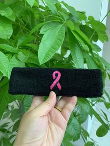 Zwart Lint Polsbandje Borstkanker Bewustzijn Sport Polsbandjes Voor Zweten Atletische Gymnastiek Polsbandjes Voor Vrouwen Mannen - Product Image 2