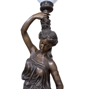 等身大屋外ガーデンブロンズ彫刻ランプヌード女性置物手キャストテクニックガーデンライト像M & X MXYS-0096 - Product Image 4
