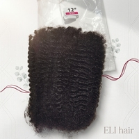 Cabello Humano Natural Negro 4C de 8-18 Pulgadas, Cabello Humano Remy Preestirado Afro Kinky para Trenzas y Peinados Kinky Twist