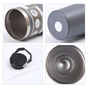 Bouteille d'eau de voyage personnalisée avec logo, tasse isotherme en acier inoxydable 20oz, gobelet 30oz avec paille rabattable et poignée - Product Image 2