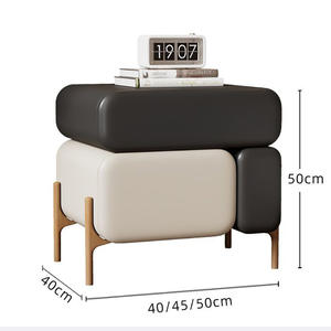 2026 Modern Luxury Bedroom Furniture Fashion Custom Design Wholesale <strong>Bedside</strong> <strong>Table</strong> Black Nightstand <strong>Set</strong> <strong>of</strong> <strong>2</strong> With Drawer - Product Image 6