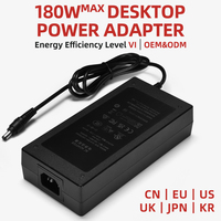 Adaptateur d'alimentation à découpage AC/DC de bureau 180W certifié UL CE KC PSE SAA, alimentation à découpage multi-tensions 12V 19V 24V 48V