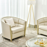 Ensemble de canapé sectionnel moderne 3 pièces en bois massif et cuir pleine fleur Caracole Luxury Brand avec ottoman pour salon