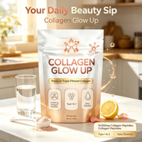 Poudre de collagène Private Label pour l'éclat de la peau, peptides de collagène bovin hydrolysés de types 1 et 3, matière première pour suppléments de beauté OEM ODM