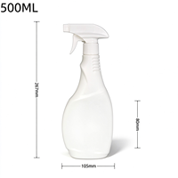 Bouteille en plastique personnalisée de 500 ml avec pulvérisateur à gâchette pour le nettoyage domestique, l'entretien automobile, le nettoyant mousse pour pneus, le nettoyant pour salle de bain, la cuisine et le nettoyant pour vitres