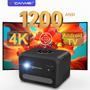 โปรเจคเตอร์พกพา OEM A6 1200ANSI ระบบ Android TV 11.0 สมาร์ทโปรเจคเตอร์ 4K สำหรับดูหนังกลางแจ้ง พร้อม Prime - Product Image 1