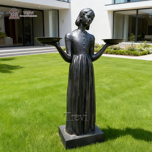 TREVI Art Moderne Maison Extérieur Jardin Décor Cuivre Personnalisée Figure Sculpture Taille Réelle Bronze Oiseau Fille Statue à Vendre - Product Image 5