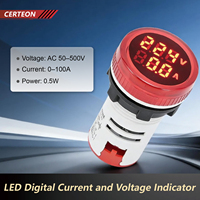 Testeur Industriel Automatique AC96-22 avec Affichage LED 22mm pour Tension Double et Courant mesure compteur de panneau numeriq