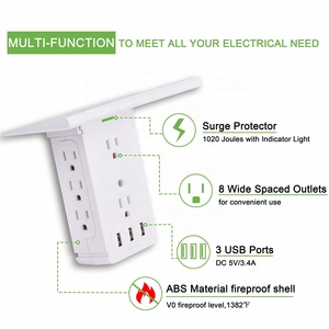 <span class=keywords><strong>PowerCube</strong></span>-toma de corriente inteligente de 8 salidas de sobrecarga, toma de corriente de pared con puerto USB - Product Image 3
