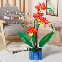 Vente en gros directe usine : Ensemble de briques de construction pour bouquets de fleurs (orchidées, roses) – Fleurs éternelles pour la décoration intérieure et cadeau de Saint-Valentin