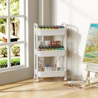 Étagère à épices murale moderne Xingyou à 4 niveaux, non pliable, en plastique, avec roulettes, robuste, chariot de rangement multifonctionnel pour la cuisine